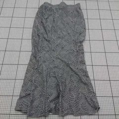 ◇ ⊂ ナチュラルクチュール 透け柄 ロング丈 タイト スカート サイズF グレー系 レディース E  【1508260047517】
