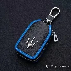 【美品・未使用新品】◆マセラティ Maserati◆ブラック/ブルー◆キーケース スマートキー キーケース スマートキー カバー 革 おしゃれ コンパクト レザー 多機能 鍵 収納A251106
