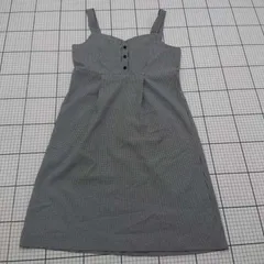 ◇ ⊂ Heather ヘザー チェック柄 ノースリーブ ミニ丈 ワンピース サイズF グレー系 レディース E  【1508260048071】