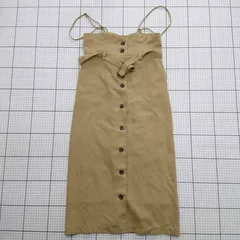 ◇ ⊂ continuer de NICE CLAUP ボタン付き ノースリーブ ミニ丈 ワンピース サイズF ブラウン系 レディース E  【1509100019091】