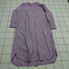 ◇ ⊂ chocol raffine robe ストライプ柄 長袖 膝下丈 ワンピース サイズF パープル系 レディース E  【1509190010855】