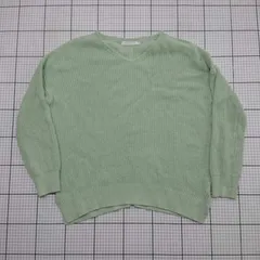 ◇ ⊇ アメリカン ホリック 防寒性良好 長袖 リブ編みニットセーター サイズM ライトグリーン系 レディース E  【1509190011562】