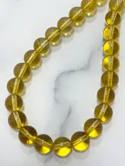 大玉9.5mm  K18金具 黄水晶 シトリン パワーストーン ネックレス 55.3g