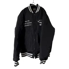 Z1573【美品】AVIREX アヴィレックス スタジャン ジャケット ロゴ刺繍 ブラック サイズXL