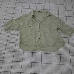 ◇ ⊂ 【ザラ ZARA】リネン100% 半袖シャツ ミントグリーン系 Mサイズ レディース E  【1510070002549】