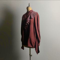 ヨーロッパヴィンテージ アイボリー 花柄 シルクシャツ - メルカリ