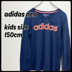 adidas neo 長袖Ｔシャツ トップス キッズOTサイズ ネイビー