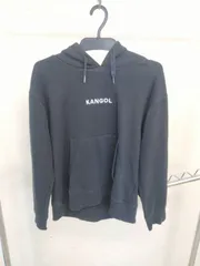 KANGOL パーカー Sサイズ 黒 白 ロゴ ビッグシルエット ロゴ刺繍 カンゴール メンズ
