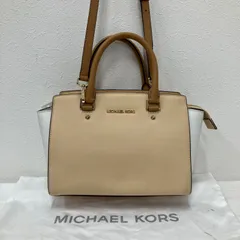 5594　MICHAEL KORS　マイケル・コース　バイカラー　２WAYショルダーバッグ　ワンショルダー　肩がけ　斜めバッグ　ハンドバッグ　トートバッグ　ベージュ×ホワイト　ゴールド金具