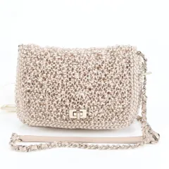 美品 アンテプリマ ルケット ワイヤーバッグ チェーン ショルダー 斜め掛け トート ピンク ゴールド 金具 レディース EUE CW42-5【中古】