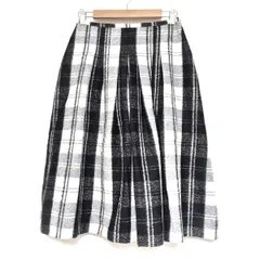 O'NEIL OF DUBLIN(オニールオブダブリン) ロングスカート サイズF38 レディース美品  - アイボリー×黒 チェック柄