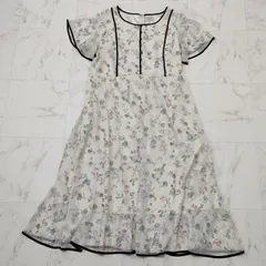 Rose Tiara　ローズティアラ　エアリーボタニカルフラワーワンピース　希少50サイズ　フレア袖　花柄　ロング丈