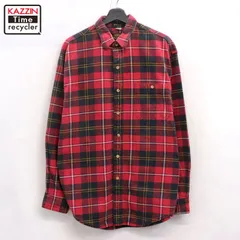 90s USA製 vintage Eddie Bauer チェック柄 ネル 長袖シャツ メンズ 表記Lサイズ