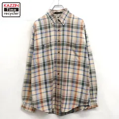 90s vintage Eddie Bauer チェック柄 ボタンダウン 長袖シャツ メンズ 表記Lサイズ