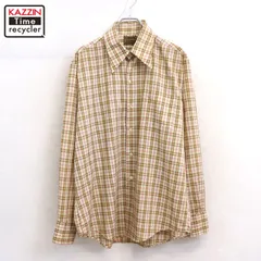 70s USA製 vintage チェック柄 長袖シャツ メンズ 表記Lサイズ