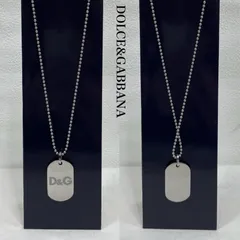 ドルチェアンドガッバーナ ドルガバ ドッグタグ ロゴ ネックレス シルバー プレート ステンレス ボールチェーン メンズ - ISItems【USED】【古着】【中古】50144466