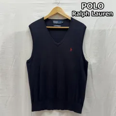 ポロバイラルフローレン Vネック プルオーバー ニット ベスト コットン カシミヤ シルク ポニー刺繍 KR-RL-KA0830 メンズ L ISItems【USED】【古着】【中古】50146017