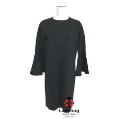 ユナイテッドアローズ　レディース　ウール100％ ニットワンピース　 黒 ベルスリーブ ブラックフォーマル　UNITED ARROWS