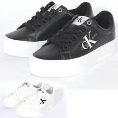 【お値下げ!】 Calvin Klein カルバンクライン レザー スニーカー VULC FLATFORM LACEUP LOW LTH YW0YW00847 ブラック/BDS ホワイト/YAF レースアップ 厚底 ローカット シューズ 靴 カラー2色