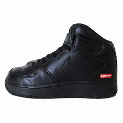 ナイキ NIKE シュプリーム SUPREME FZ8784-001 FW24 エアフォース1 ミッド ブラック Air Force 1 Mid Black FW24 スニーカー 24.0cm 黒 ブラック 赤 US 6 くつ 靴 シューズ