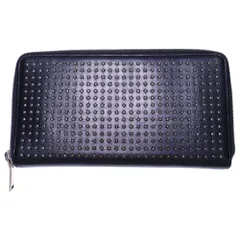 SAINT LAURENT PARIS (サンローランパリ) スタッズ ラウンドジップ レザー ロングウォレット 長財布 ブラック 328554