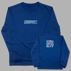 新品 バスケ ロンT ネイビー ドライ 長袖 バスケットボール メンズ レディース キッズ ジュニア ミニバス ロングスリーブTシャツ サイズ 140 150 SS S M L LL 紺 kindadaychara2