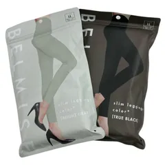 186001 新品未使用 BELMISE ベルミス スリムレギンス カラープラス ブライトグレー トゥルーブラック LLサイズ