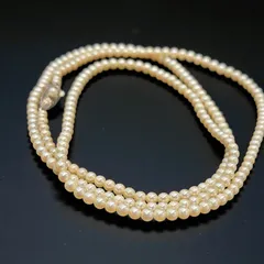 淡水パール ロングネックレス 80cm 4mm SILVER刻印 留め具 真珠 ホワイト系 上品 フォーマル 冠婚葬祭 入学式 卒業式 パーティー レディース パールネックレス 真珠ネックレス