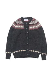 《トップス》ニットカーディガン Cottage Craft Tewwds＆Yarns Hand 80s グレー|100％ウール