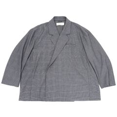 FLAX リネン ジャケット M 千鳥格子 黒 白 グレー テーラード ワーク 