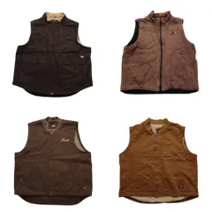 古着卸 まとめ売り ダック地 ベスト 4枚セット (メンズ 2XL ) ディッキーズ 裏地ボア ワーク 中古 古着 NC5522
