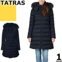 タトラス ラビアナ TATRAS LAVIANA ダウン ダウンコート ダウンジャケット レディース ウール ラクーンファー フード付き ブランド ロング ミドル丈 大人 大きいサイズ 軽量 防寒 紺色 ネイビー LTAT23A4571-D