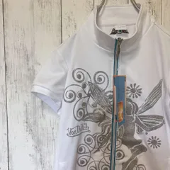 【新品タグ付き】Von Dutch 半袖ジップアップシャツ フェアリー柄 白 M