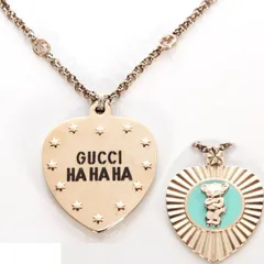 グッチ GUCCI HA HA HA ベアーチャーム ネックレス 725824 J1631 8069 アンティークゴールド インターロッキングGチェーン アングリーベアー アクセサリー レディース ユニセックス【新品・本物】売れ筋