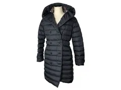 本物保証 フランス直輸入 送料無料 国内即発送 バーバリー ロンドン イングランド 8105208 BLACK フード付き ブラック系 ナイロン 女性向け トレンチコート調 セミロング ダウン コート BURBERRY LONDON ENGLAND