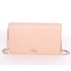 【お値下げ!】 GUCCI グッチ GGマーモント レザー ミニ チェーン ショルダーバッグ 497985 17WFF 5909 ピンク チェーンウォレット お財布バッグ クラッチバッグ レディース ユニセックス 【新品・本物】 売れ筋