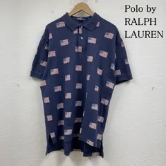 ポロバイラルフローレン ヴィンテージ 90s 半袖 ポロシャツ ロゴ 星条旗 総柄 プリント ボタン メンズ L ISItems【USED】【古着】【中古】50144518