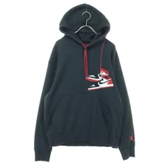 JORDAN ジョーダン 長袖 スウェットパーカー S ブラック 肩掛け AJ1 メンズ 古着