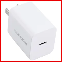 20W USB USB-C PD対応 1ポート PSE認証品 Type-C GaN採用 折りたたみ式プラグ ホワイト 充電器 【 iPhone16 15 エレコム 等対応】 EC-AC6820WH