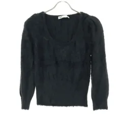 美品 ZARA ザラ 長袖 シャギー カットソー M ブラック レディース 古着