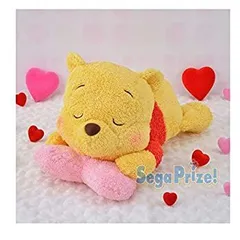 【中古】くまのプーさん 赤いほっぺ メガジャンボ 寝そべり ハート ぬいぐるみ