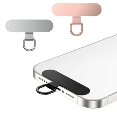 スマホ ストラップホルダー [浮きなし曲がれ設計・0.3mm極薄金属製タグパッチ] スマホ ショルダー 携帯ストラップホルダー 落下防止 首掛け 斜めがけ 肩掛け 首かけ 携帯ストラップ iphone android スマホアクセサリ 全機種対応 3PCS 0