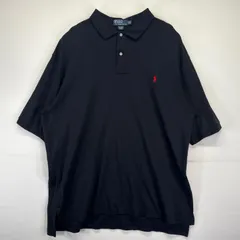 古着 90's/90年代 ポロバイラルフローレン Polo by Ralph Lauren ポロシャツ 大きいサイズ ワンポイントロゴ刺繍 ポニー 2XLT  ブラック メンズ