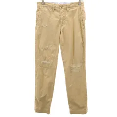 POLO RALPH LAUREN ポロラルフローレン ダメージ加工 チノパンツ w28 カーキベージュ メンズ 古着