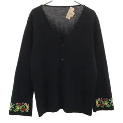 MARIELLA BURANI マリエラブラーニ イタリア製 長袖 ニットカーディガン USA14 ブラック レディース 古着