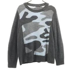 Leilian レリアン 日本製 ウールブレンド 長袖 セーター 13 グレー ニット レディース 古着