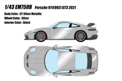 新品 EIDOLON 1/43 ポルシェ 911 (992) GT3 2021 GTシルバーメタリック 完成品ミニカー EM758B [佐川急便]のサムネイル