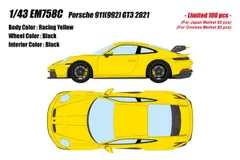新品 EIDOLON 1/43 ポルシェ 911 (992) GT3 2021 レーシングイエロー 完成品ミニカー EM758C [佐川急便]のサムネイル