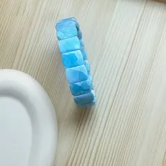 上級 EU製★ドミニカ共和国産のラリマーバングル・ペクトライト★パワーストーン ブレスレット 天然石B 綺麗  13.8*4.5*9.5mm ZB9632