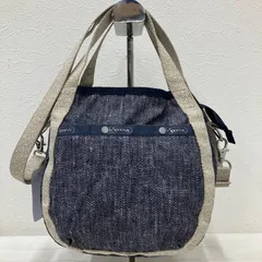5684　LeSportsac　レスポートサック　スモールジェニー　2WAY　ショルダーバッグ　ハンドバッグ　ワンショルダー　肩がけ　斜めがけ　クロスボディ　丸形　デニム調　紐取り外し可能